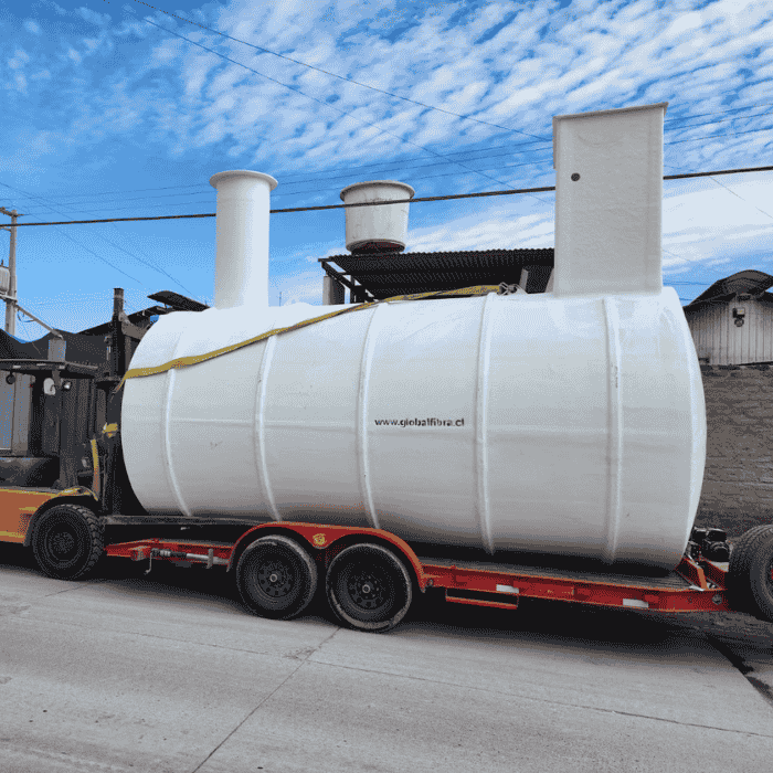 Estanque en fibra de vidrio Horizontal Cilíndrico FRP Globalfibra Estanque en fibra de vidrio Horizontal Cilíndrico FRP Globalfibra